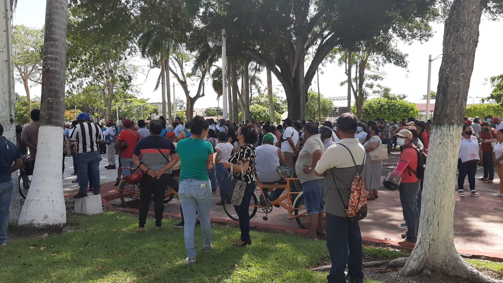 Trabajadores de Othón P. Blanco exigen que les paguen salarios atrasados.