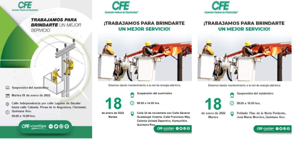 corte anuncia CFE