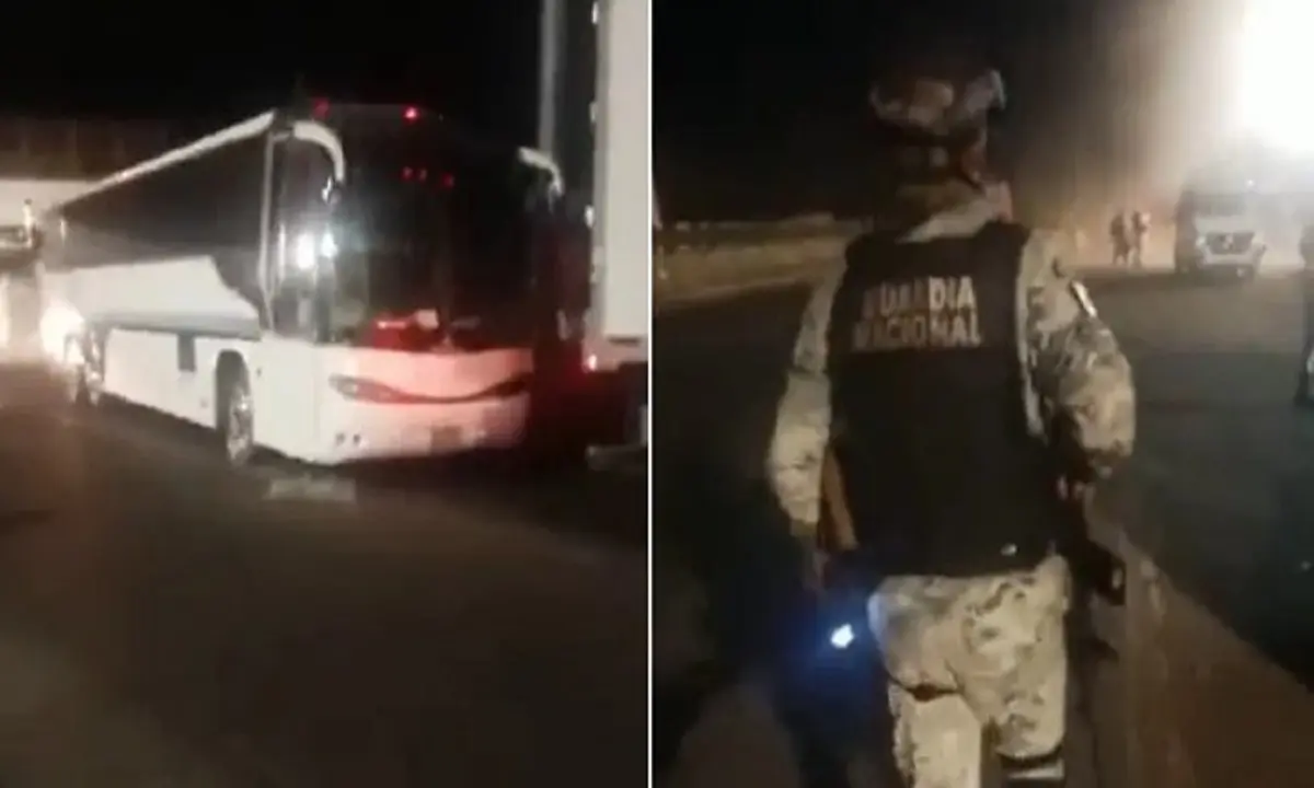 VIDEO: Guardia Nacional dispara a autobús que huye de retén