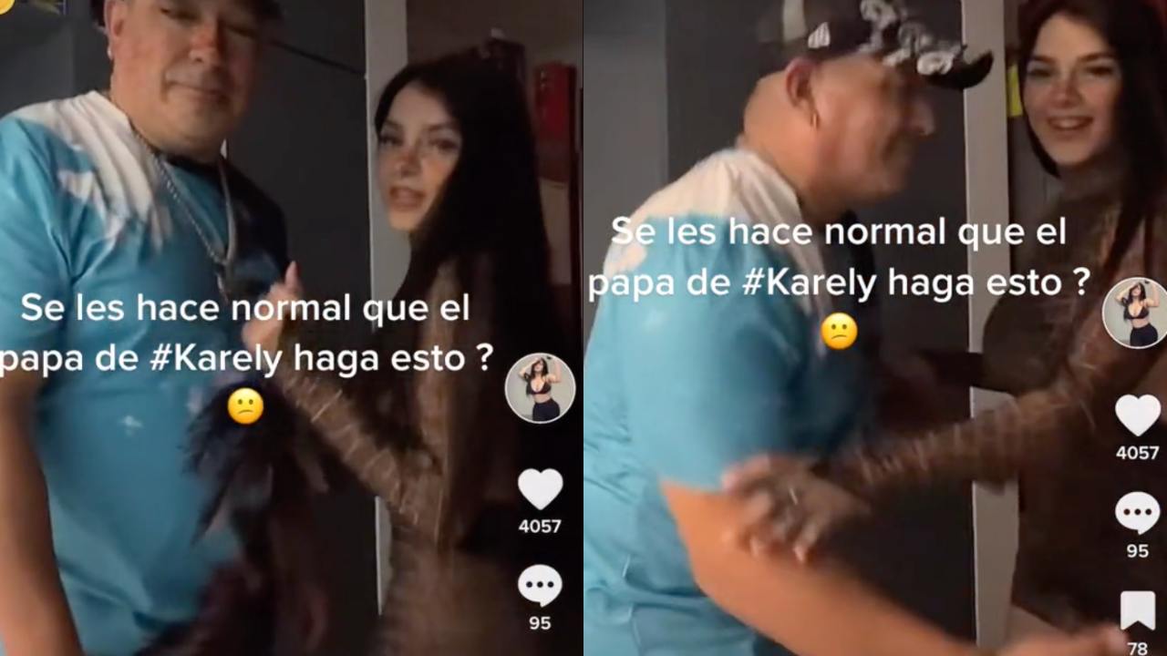 Señalan al papá de Karely Ruiz por intentar tocarla en su último video -