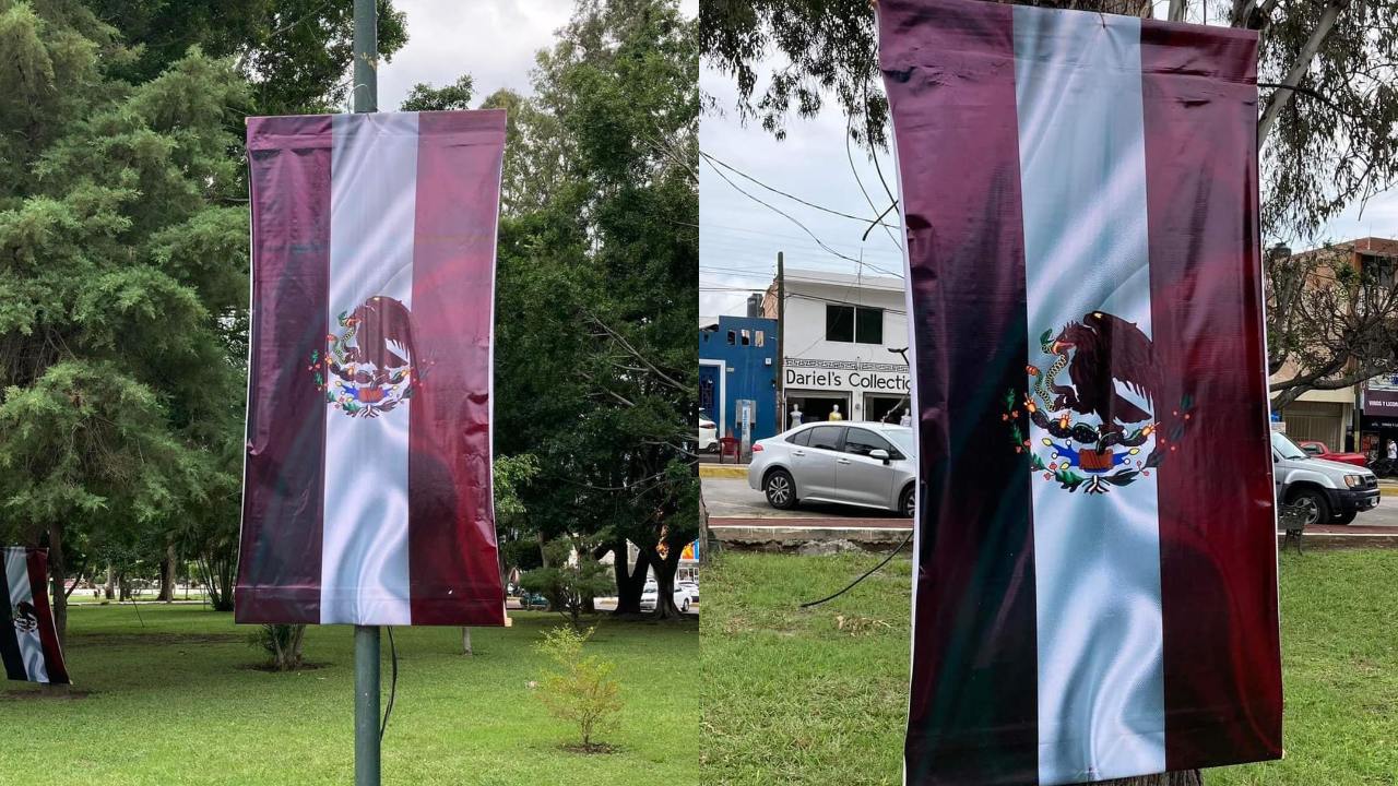 Gobierno cambia colores de la bandera de México por los de Morena