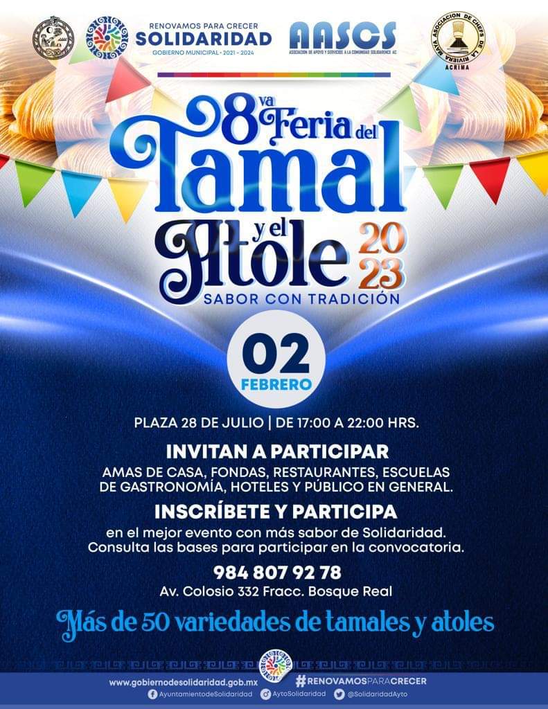 Invitan a 8va Feria del Tamal y del Atole 2023