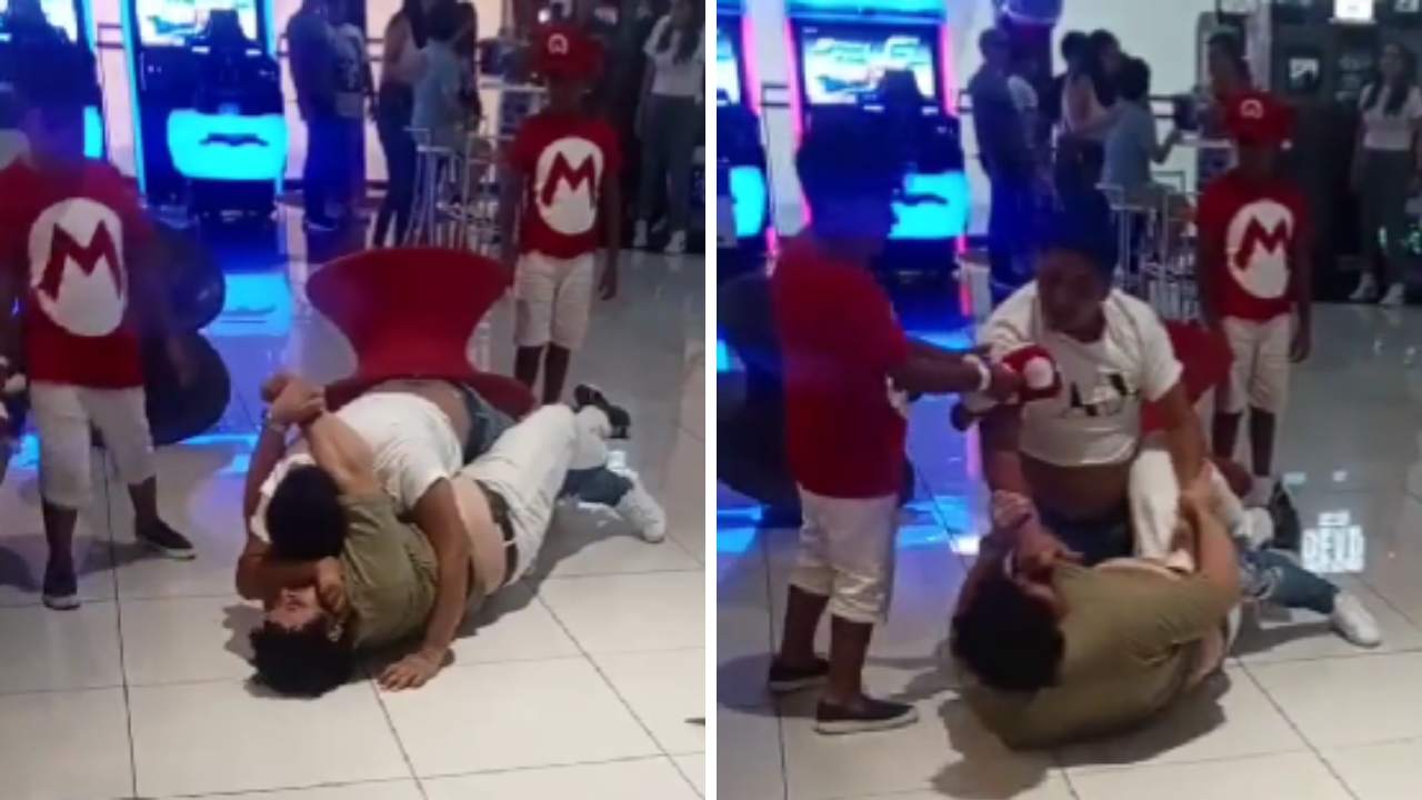 Hombres pelean a golpes en el cine por un sillón giratorio