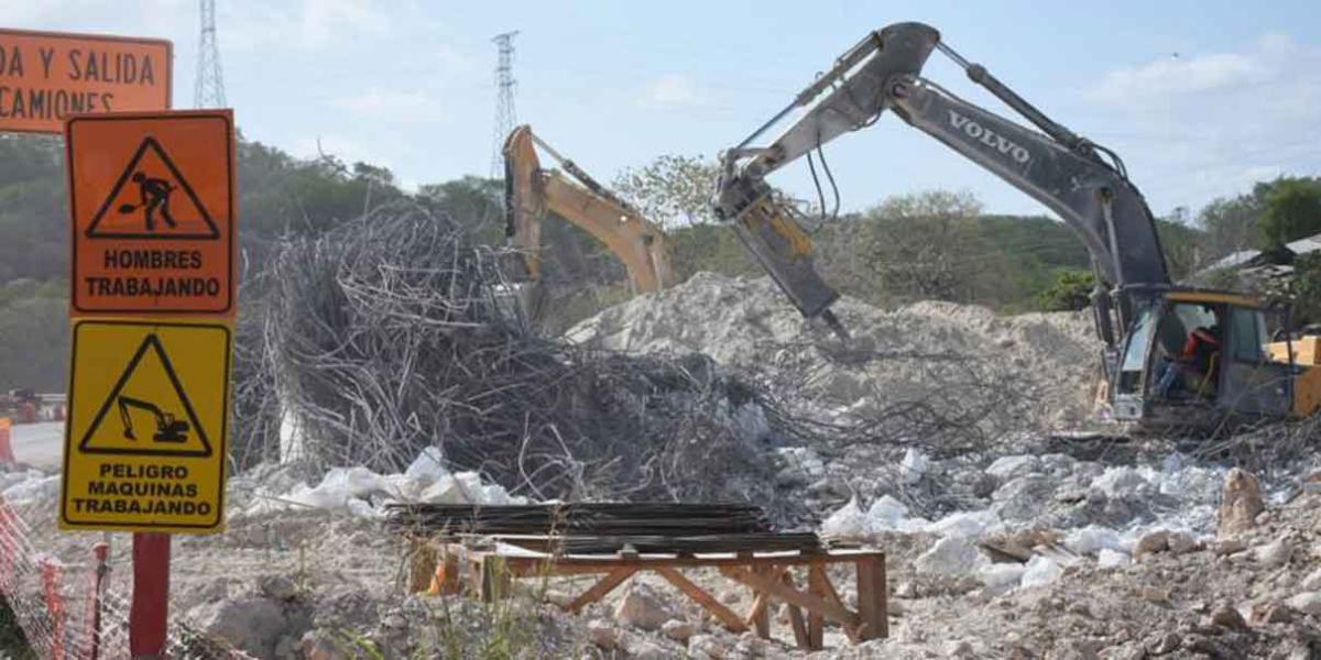 Colapsan pilotes en obras del Tren Maya