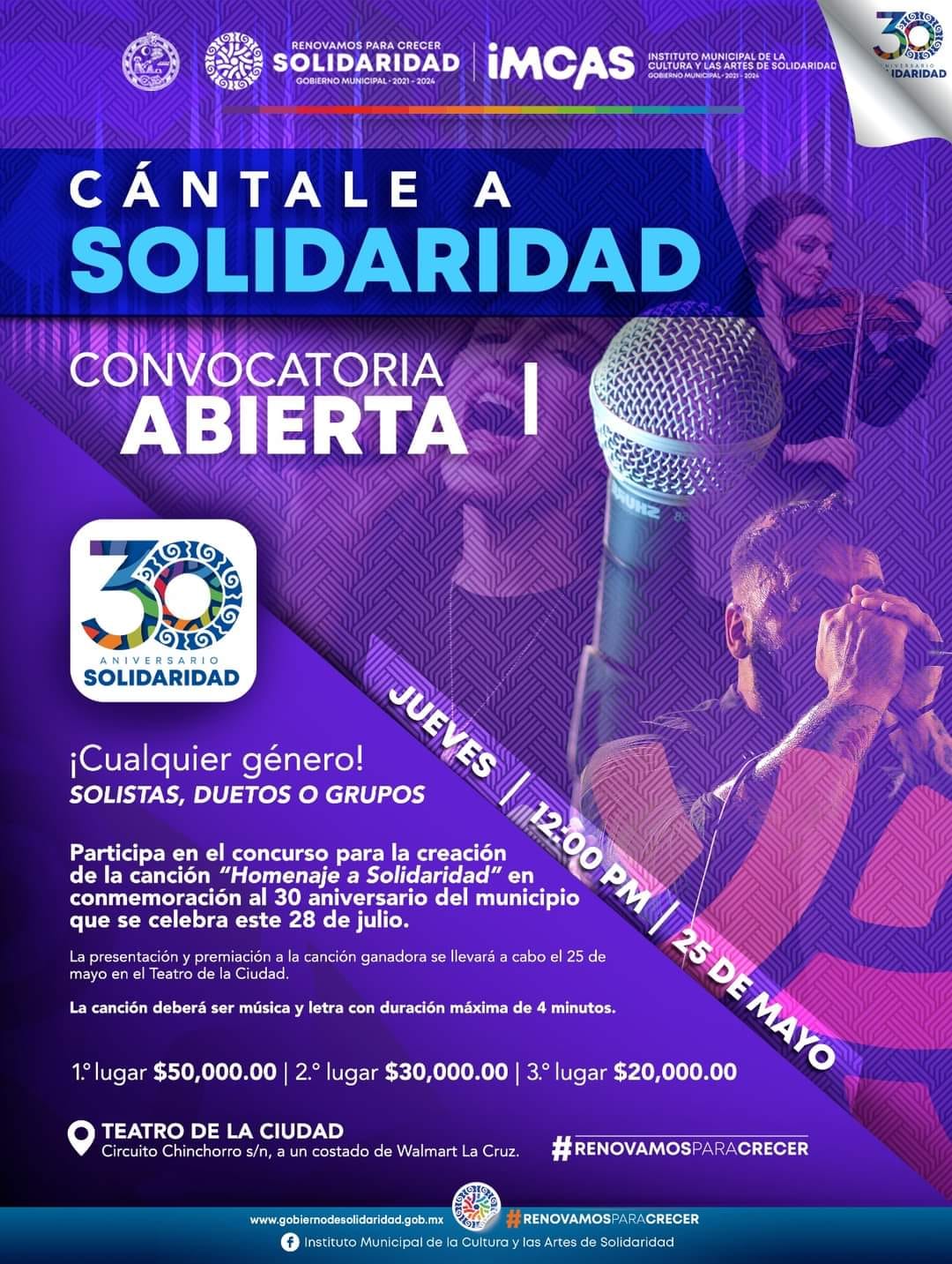 Convocan a cantarle a Solidaridad por 30 Aniversario