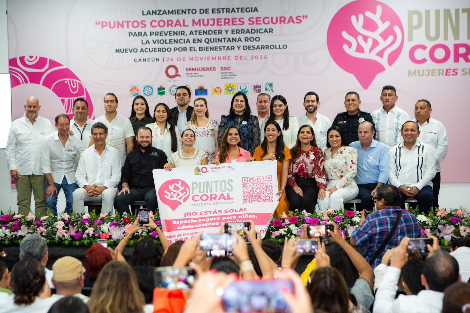 Acompaña Estefanía Mercado a la Gobernadora al lanzamiento de la estrategia “Puntos Coral-Mujeres Seguras”